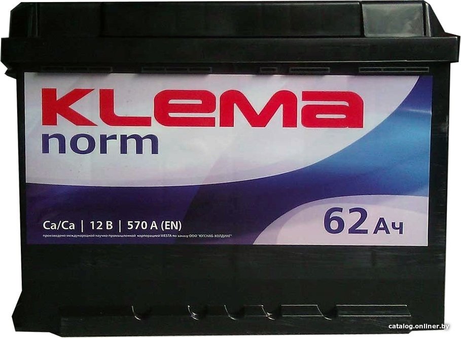 Автомобильный аккумулятор Klema Norm 6СТ-62А3(0) (62 А·ч)