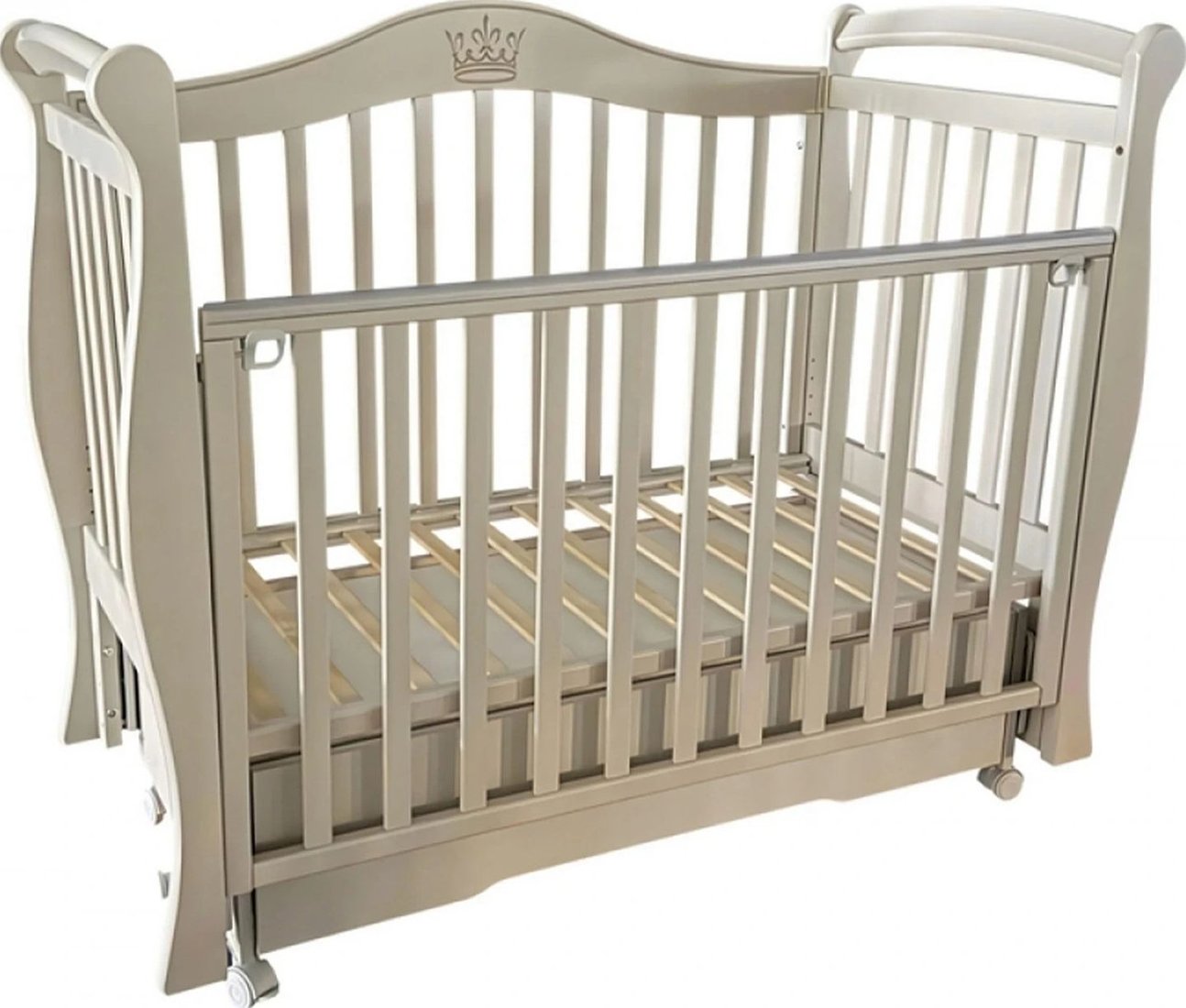 

Классическая детская кроватка Антел Julia-11 универсальный маятник + колеса, ящик (кашемир)