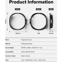 Чехол Ringke Slim для Galaxy Watch 8 Classic 46mm Clear(1шт) + Matte Black(1шт)