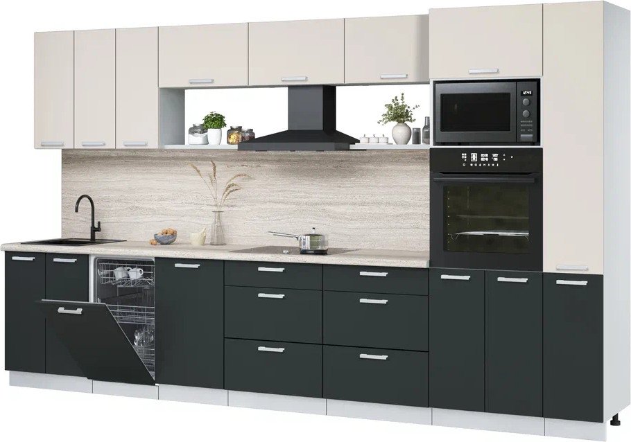 

Готовая кухня Интерлиния Мила Лайт 3.6-ПМ3 (персидский жемчуг/антрацит/травертин серый)