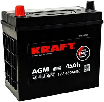 Автомобильный аккумулятор KRAFT AGM Asia JL (45 А·ч)