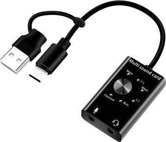 USB аудиоадаптер USBTOP USB Type-A/USB3.1 Type-C 3D 2.1/7.1