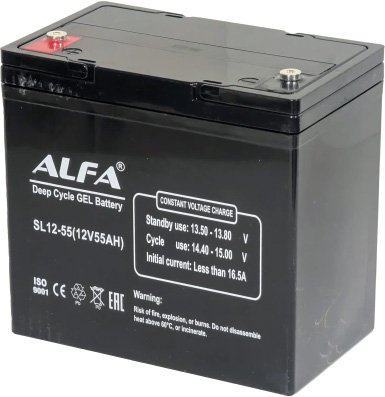 

Аккумулятор для ИБП ALFA SL12-55 (12V-55Ah)
