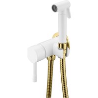 Смеситель с лейкой для биде Boheme Uno 467-WG (белый/золотой)
