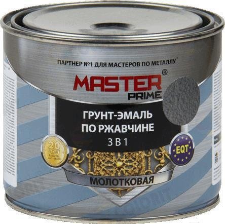 

Грунт-эмаль Master Prime Молотковая 3 в 1 2 л (полуматовый черный)
