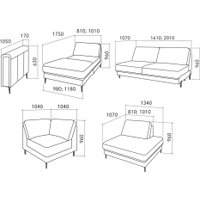 П-образный диван Треви Нортон (оранжевый)