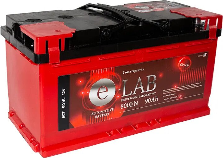 

Автомобильный аккумулятор E-Lab 6СТ-90 R+ (90 А·ч)