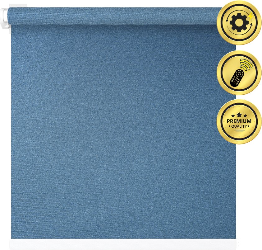 

Рулонная электроштора НеоФьюжен Мегаполис 220х250 левая (синий, белая фурнитура)