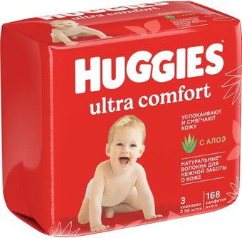 Влажные салфетки Huggies Ultra Comfort (168 шт)
