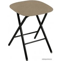 Табурет Гальваник Экстра складной (ткань, catania latte/черный муар)
