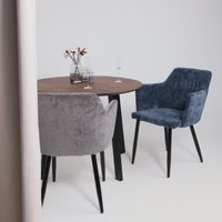 Стул с подлокотниками AksHome Brit (синий велюр TYN997-25/черный)