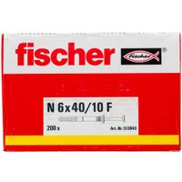 Дюбель-гвоздь Fischer N 6 x 40/10 F 513843 (200 шт)