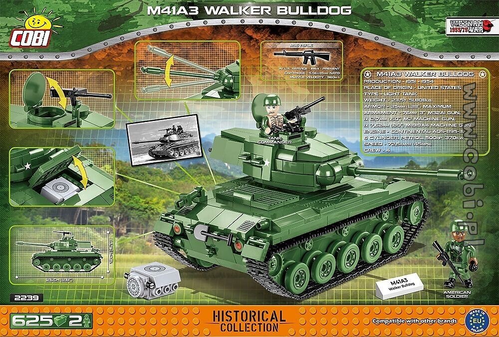 

Конструктор Cobi M41A3 Walker Bulldog 2239