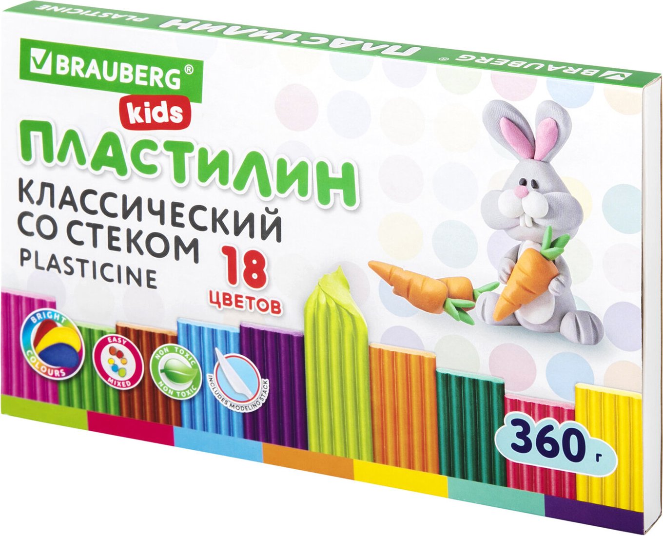 

Пластилин BRAUBERG Kids 106510 (18 цв)