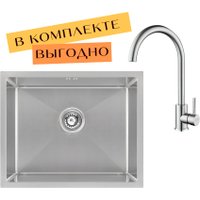 Кухонная мойка ARFEKA ECO AR 550*450 + cмеситель SIRIO SATIN