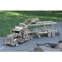 3Д-пазл Wood Trick Прицеп-автовоз с военным кабриоджипом 1234-18