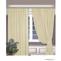 Комплект штор ИП Романович Е.Ю. Бархат на ленте 2x2.7 м (крем, 2 шт)