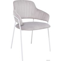 Стул с подлокотниками Алвест AV 448 (светло-серый бархат H-09/белый)