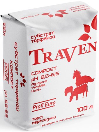 Торф Traven компост рН 5.5-6.5 (100 л)