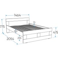 Кровать Mio Tesoro Нави 140x200 2.15.04.050.19 (кашемир)