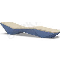 Шезлонг Berkano Quaro с подушками (синий/бежевый)