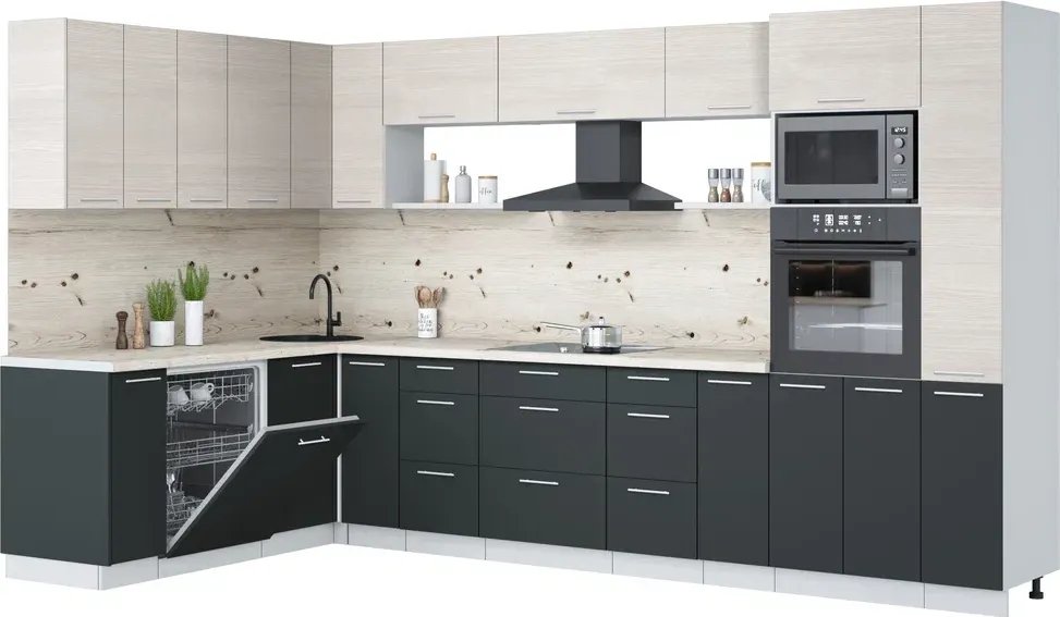 

Готовая кухня Интерлиния Мила Лайт 1.896х3.48 (вудлайн кремовый/антрацит/бискайская сосна)