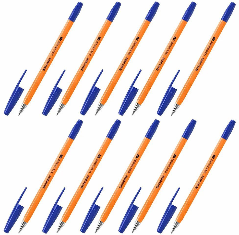

Набор шариковых ручек BRAUBERG M-500 Orange 143951 (10 шт)