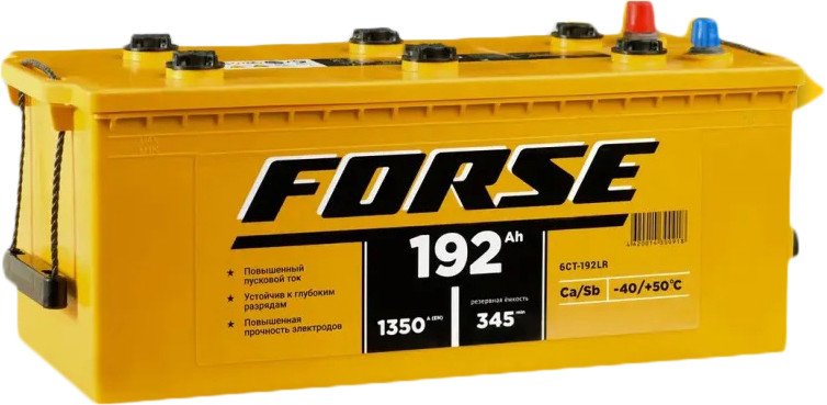 Автомобильный аккумулятор FORSE R+ 1350 A (192 А·ч)