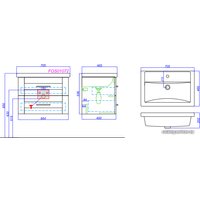  Aqwella Тумба Foster 70 FOS01072DS с умывальником Фостер 4620008197746
