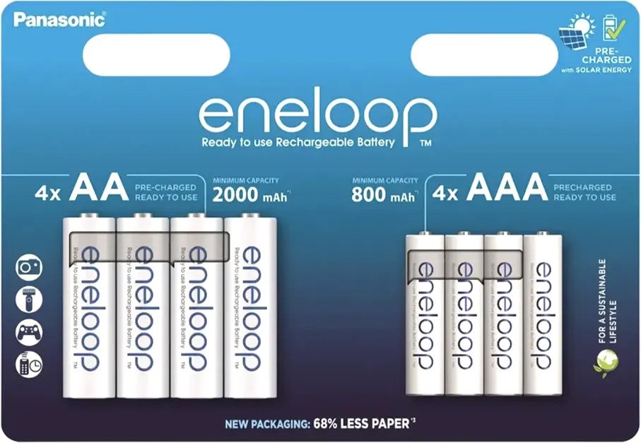 

Аккумулятор Panasonic Eneloop AAA+AA BK-3MCDE+BK-4MCDE/8CP (8шт)
