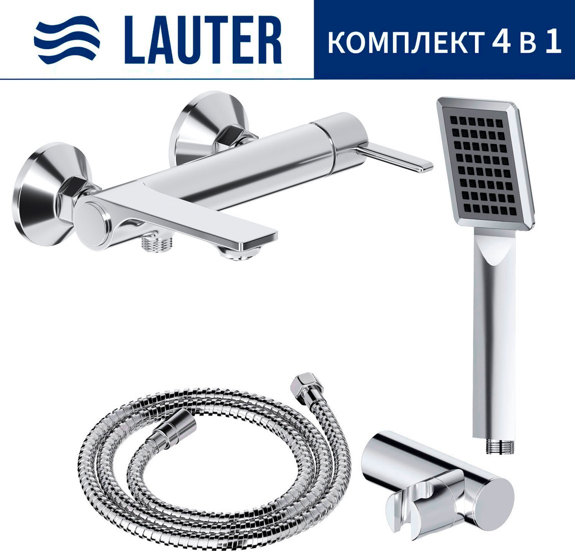 

Смеситель Lauter Velvet 21СК6696С + 21СКFG80101C + 21S00103 + 21CKFS90120