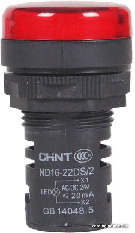 Лампа сигнальная Chint ND16-22D/2 AC/DC 230В (R) 593075 (красный)
