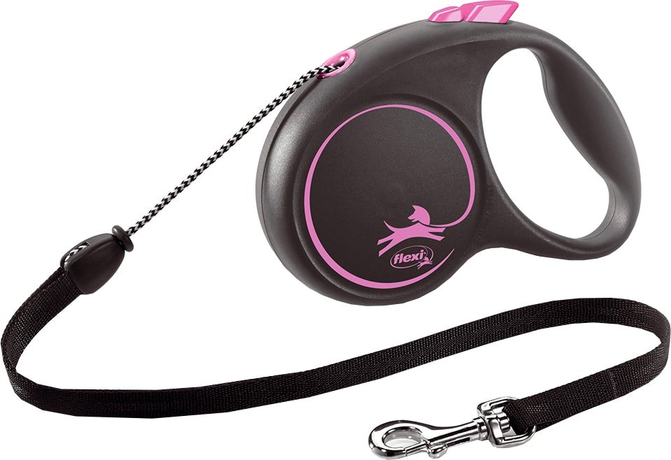 

Поводок-рулетка Flexi Black Design M Cord 5 m (розовый)