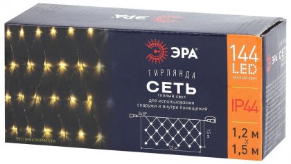 

Световой дождь ЭРА ENOS-01B LED 1.2x1.5 м теплый свет