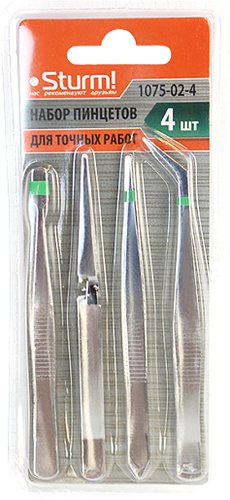 Пинцет Sturm 1075-02-4 (4 шт)