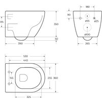 Унитаз подвесной Cezares Stream CZR-2426-TH-TOR/SC в Борисове
