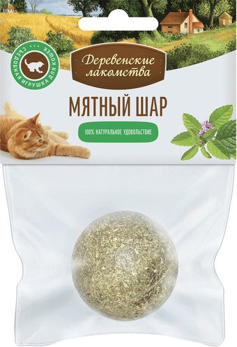Игрушка для кошек Деревенские лакомства Мятный шар 22 г