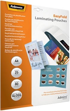 Пленка для ламинирования Fellowes EasyFold Laminating Pouches А4, 80 мкм, 25 л