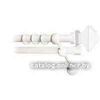 Карниз для штор Lm Decor Верди 030 2р гладкий 25/19мм (белый глянец, 1.6м)