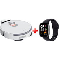 Робот-пылесос Xiaomi Robot Vacuum S20+ B108GL (международная версия, белый) + Умные часы Xiaomi Redmi Watch 3 (черный, международная версия) по акции