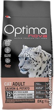Сухой корм для кошек Optimanova Cat Adult Salmon & Potato 2 кг