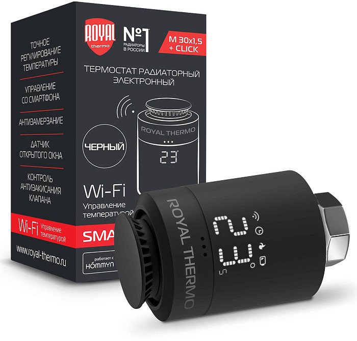 

Термостат радиаторный Royal Thermo Smart Heat (черный)