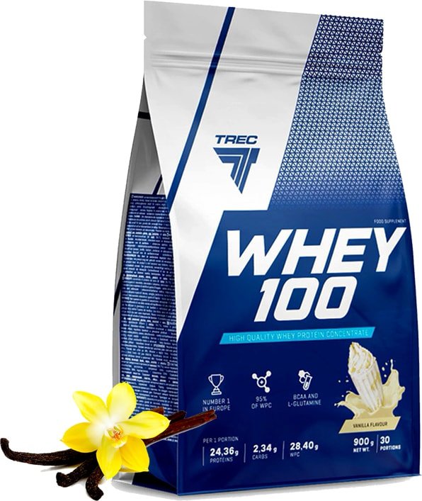 

Протеин сывороточный (концентрат) Trec Nutrition Whey 100 (900 г, ваниль)