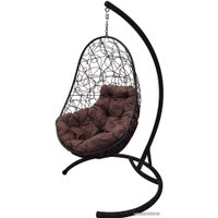 Подвесное кресло M-Group Овал 11140405 (черный ротанг/коричневая подушка)