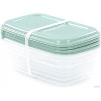 Набор контейнеров Полесье №40 1.6л с крышками 73782 (4 шт, прозрачный/бледно-оливковый)