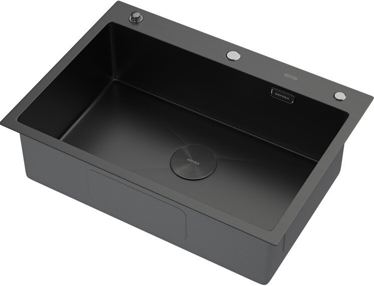 Кухонная мойка ARFEKA ECO AR 700*500 POP-UP BLACK PVD NANO