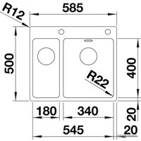 Кухонная мойка Blanco Andano 340/180-IF/A 525247 (с клапаном-автоматом, сатин)
