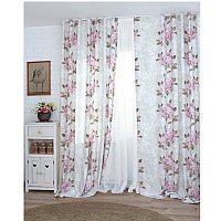 Комплект штор Delfa СШД-050 Flowers/16 (160x270, цикламен цветы)