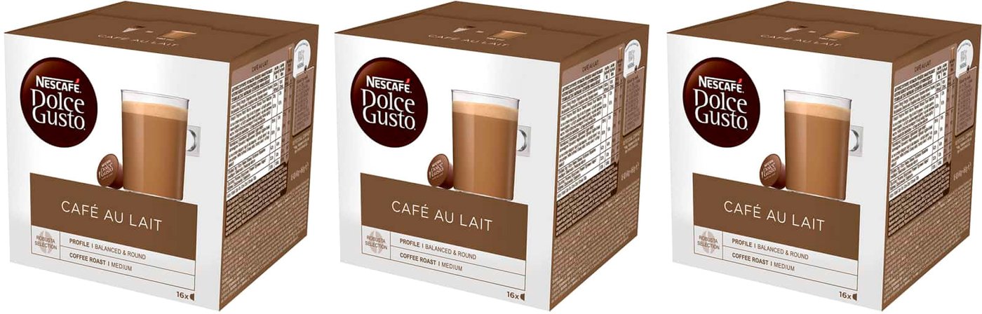 

Кофе в капсулах Nescafe Dolce Gusto Cafe Au Lait капсульный 3x16 шт (48 порций)