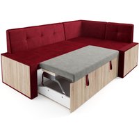 Угловой диван Мебель-АРС Таллин 191x83x121 (бархат красный Star Velvet 3 Dark Red)